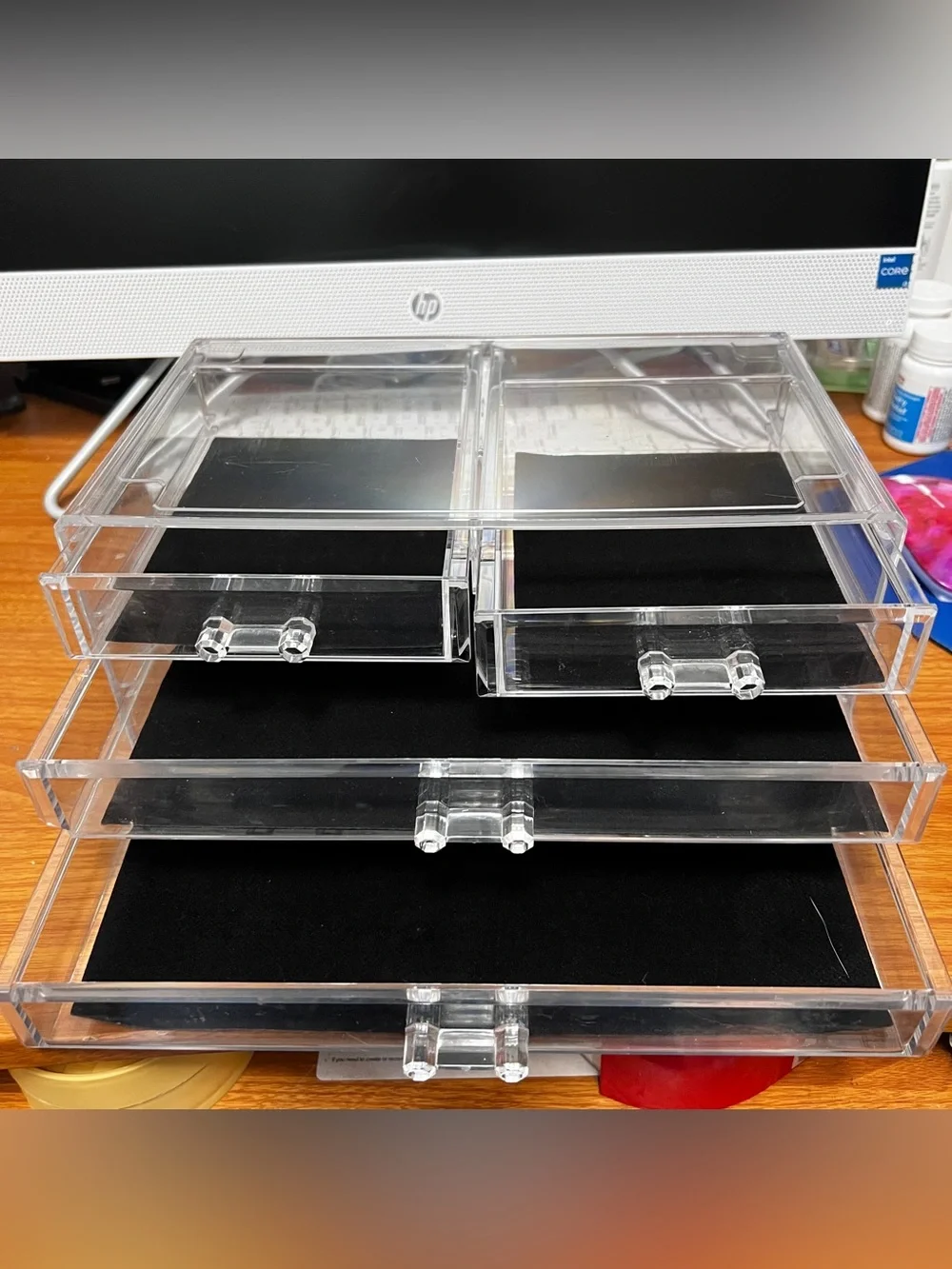 Clear Acrylic Makeup 4 Drawer Organizer